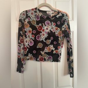 Sheer floral crop top